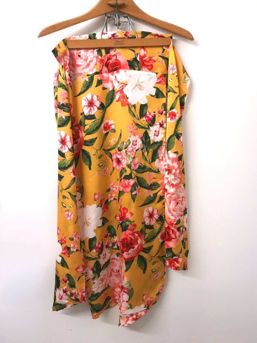 Never Fully Dressed Yellow Floral Wrap Skirt w/ Sash | Sz S | NFD